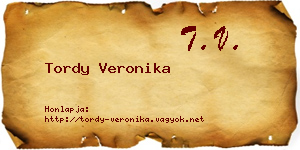 Tordy Veronika névjegykártya